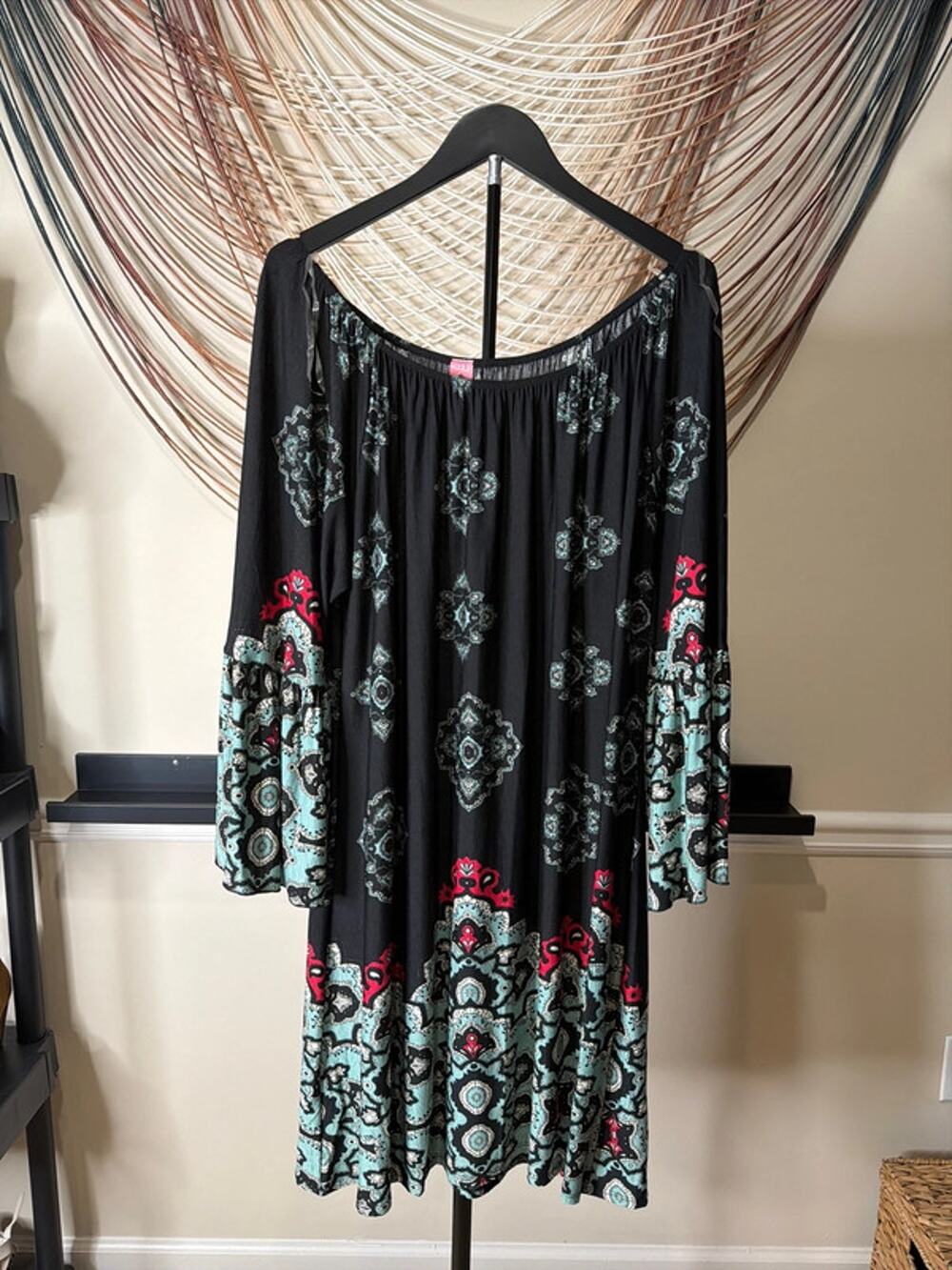 Honeyme LA black off the shoulder BoHo dress 3010